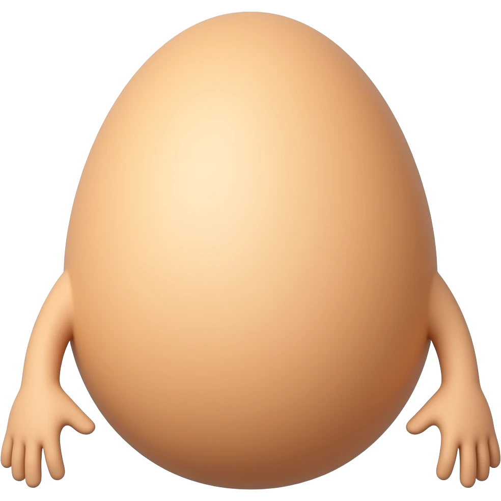 An egg with hands emoji