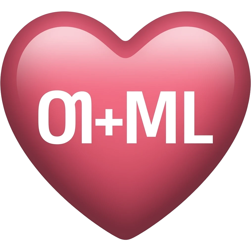 Write "M+L" inside a Heart emoji