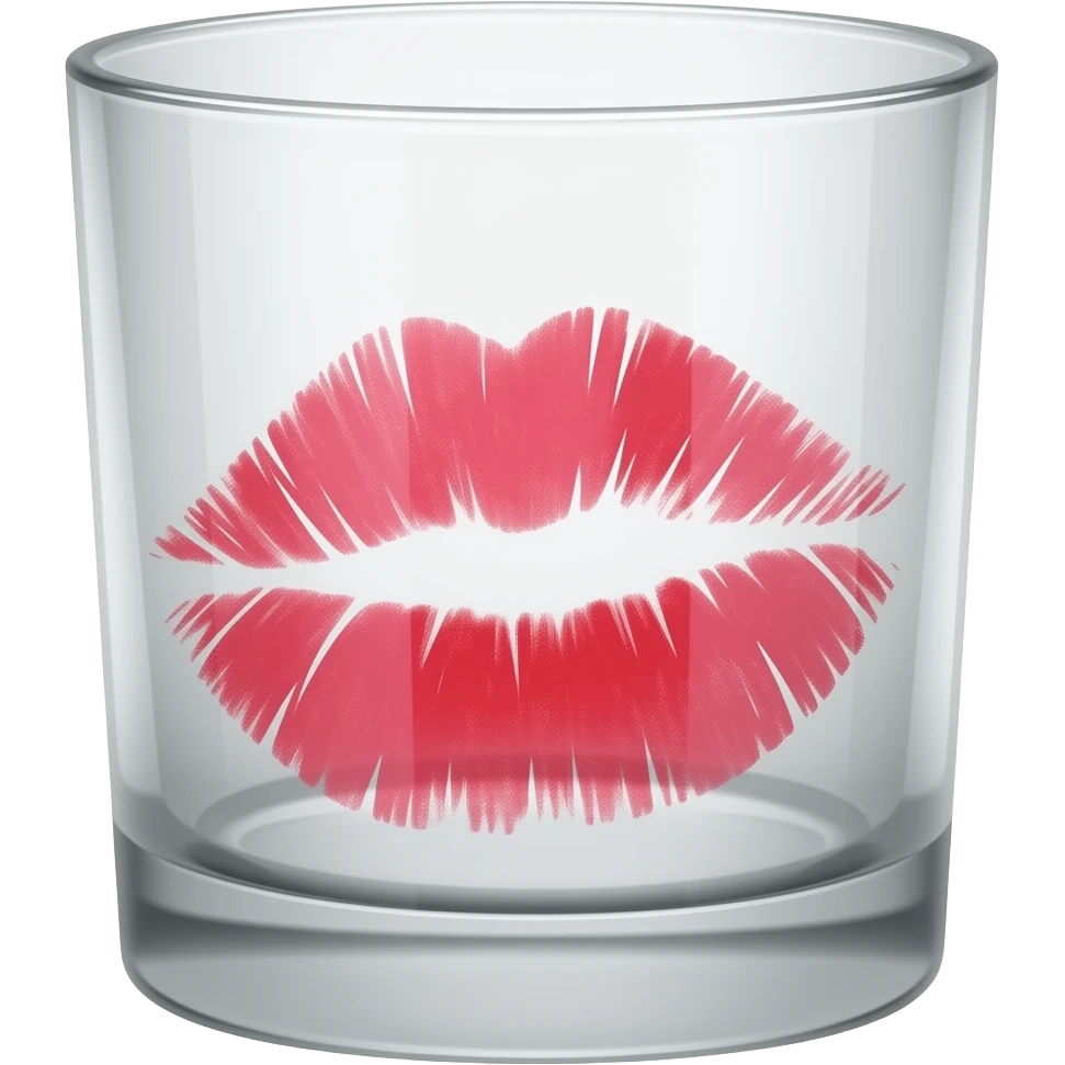 Glass with lipstick marks emoji