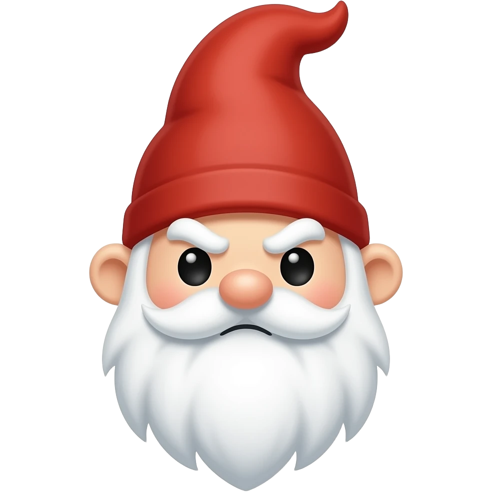 cute kawaii gnome grumpy cute emoji