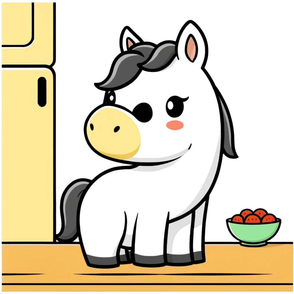 cavallo in cucina emoji