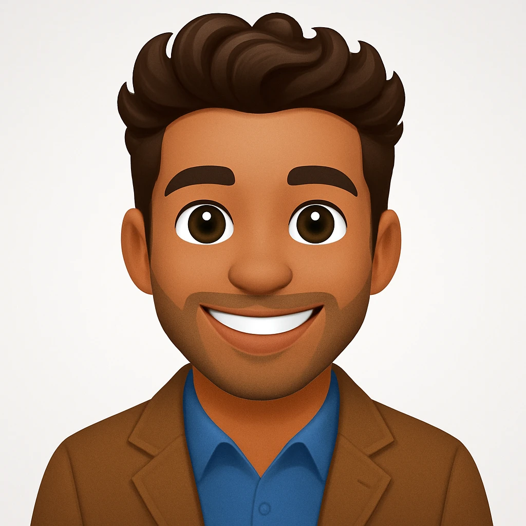 turn the second man in emoji style of the 1st image, match the facial features and clothes emoji