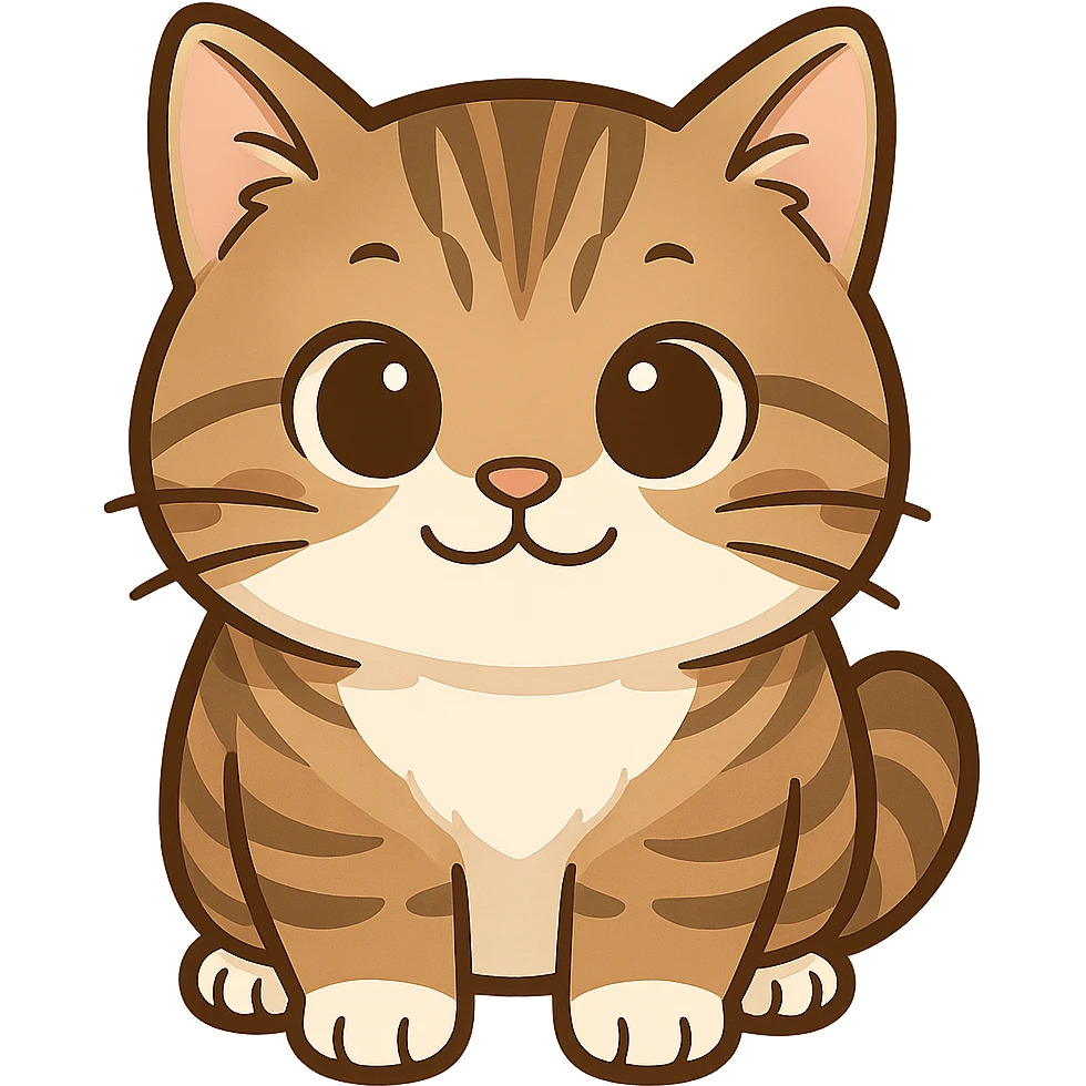 A tabby cat, used as a WhatsApp expression, cute, cute, no background, only the cat emoji
