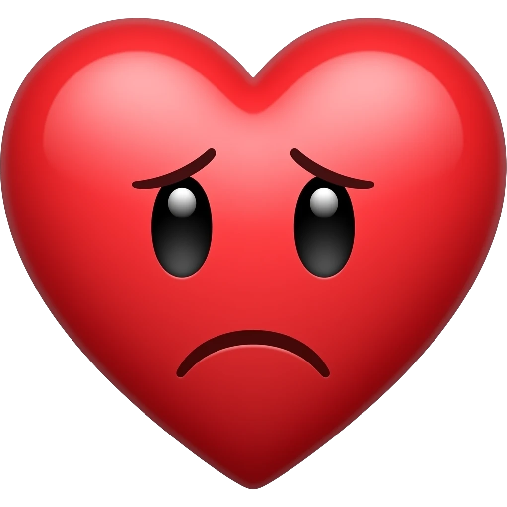 Phon redium Sad Red heart emoji