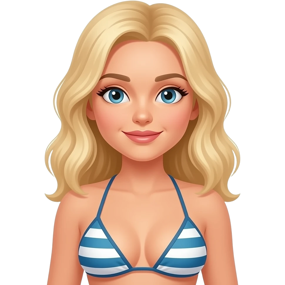a hot blondie in bikni with big chest emoji