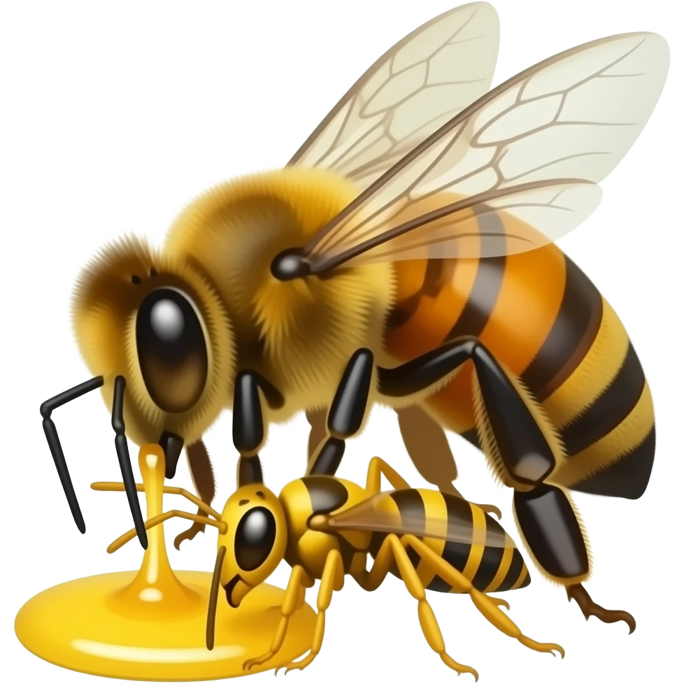 Make a Queen honeybee and Wasp eating honey emoji