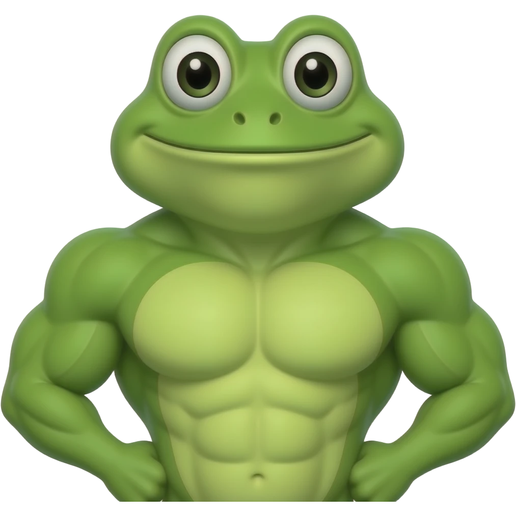 pepe the meme with muscles emoji