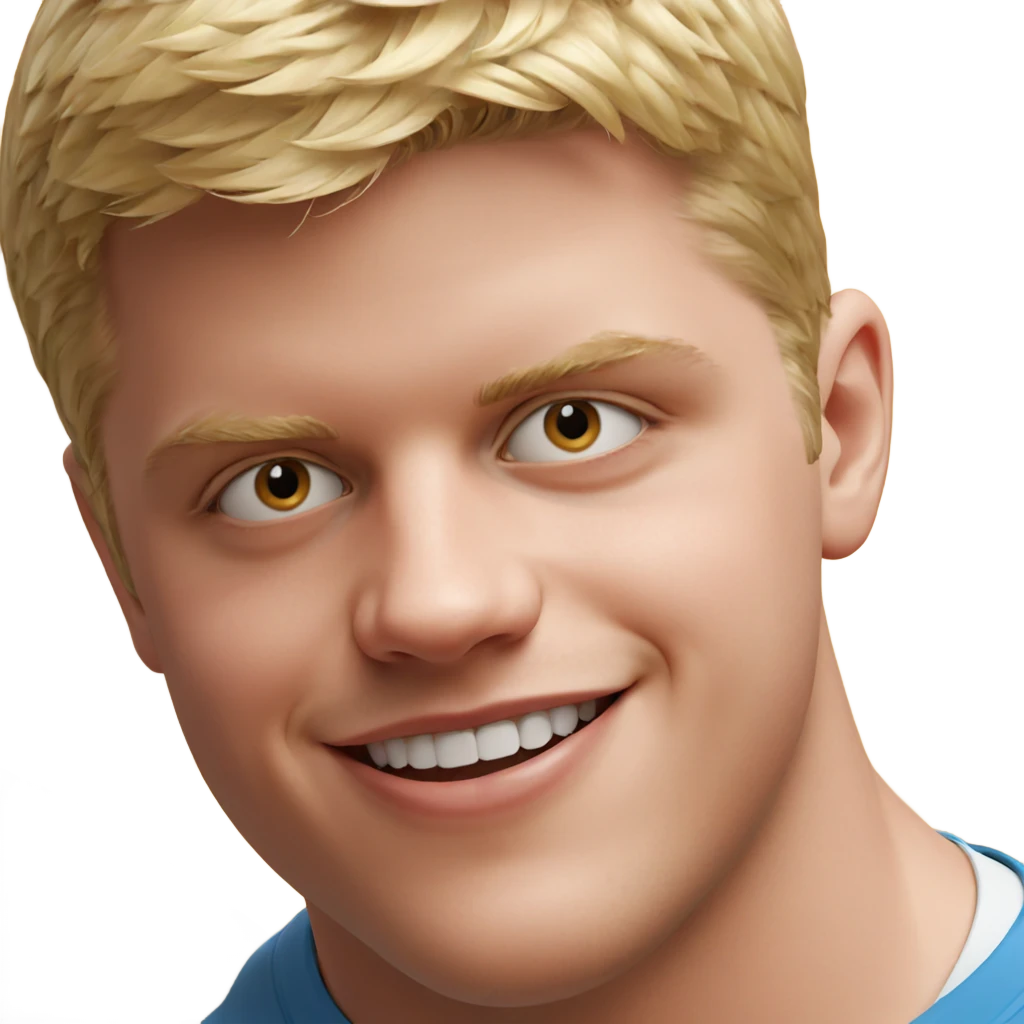 smiling blonde boy portrait meme emoji