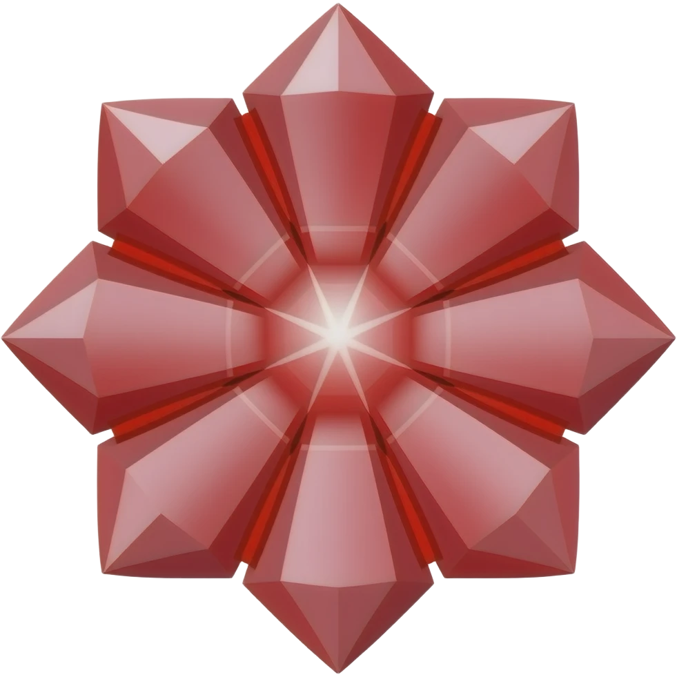 red crystal flower emoji