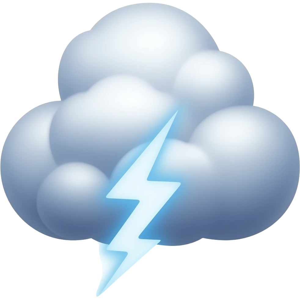 cloud with lightning emoji