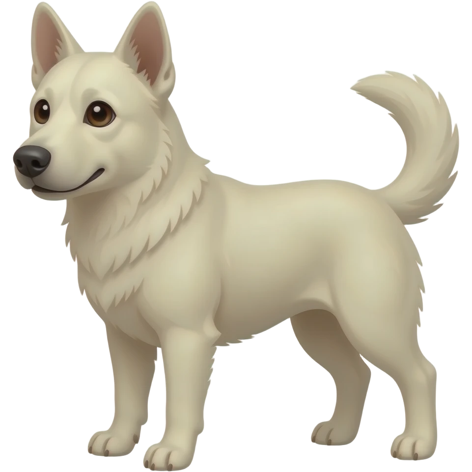 white heeler dog with cream emoji