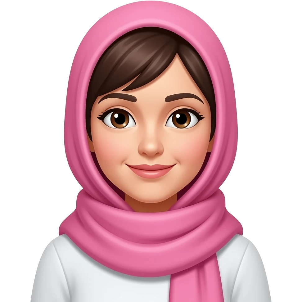 A lady should wear a pink scarf on her head, her head should be fully covered emoji