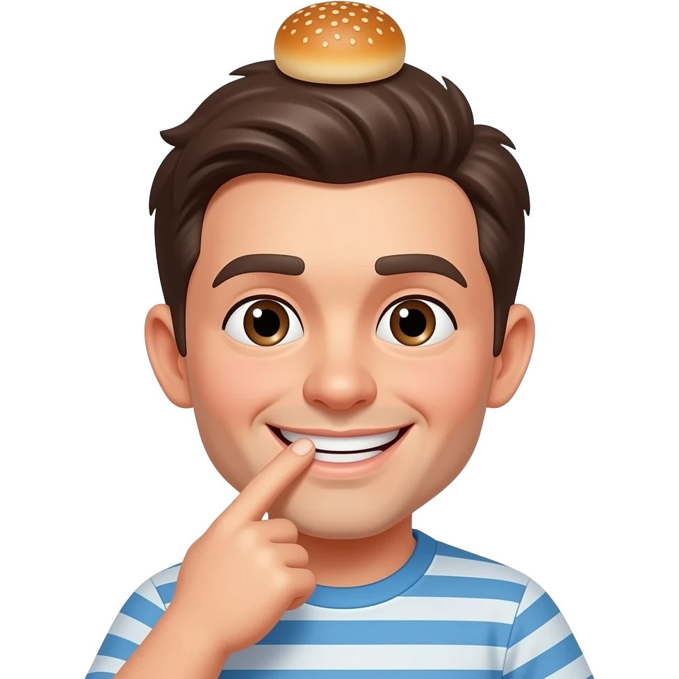 😏 mordiéndose el dedo y un moñito en su cabeza emoji