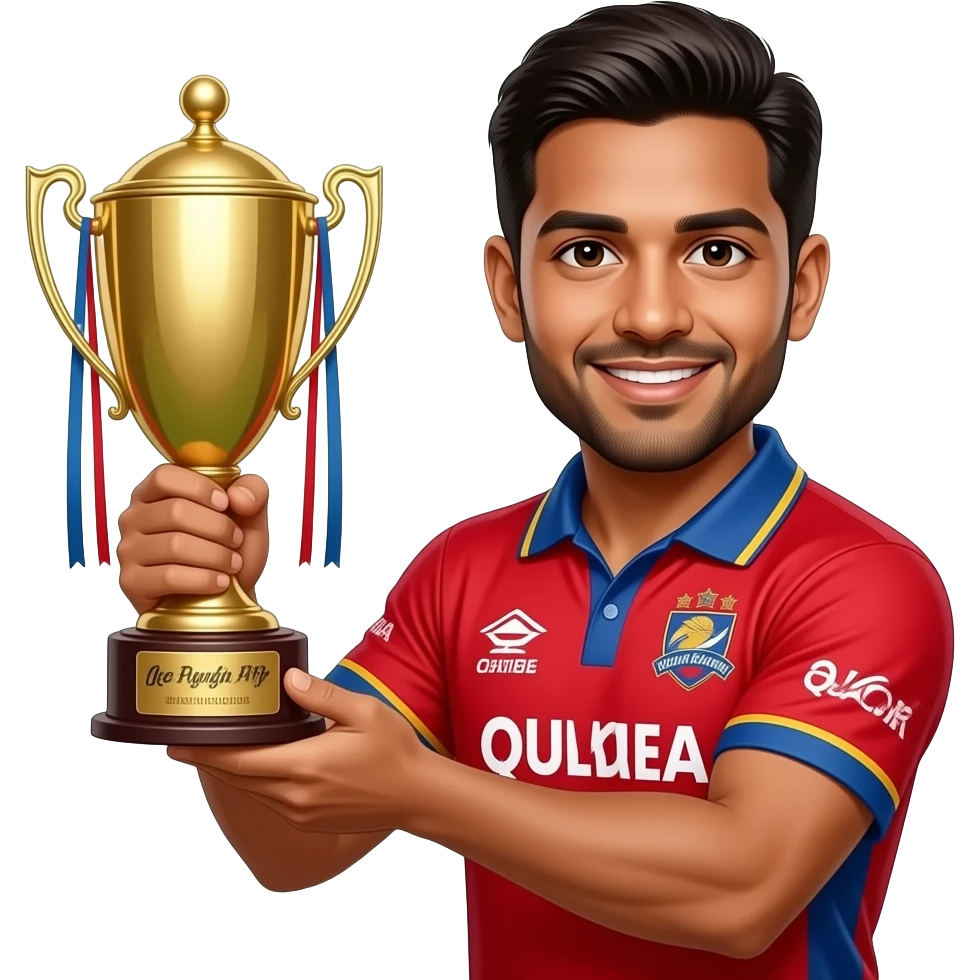 RCB lifting IPL emoji with red jersey emoji