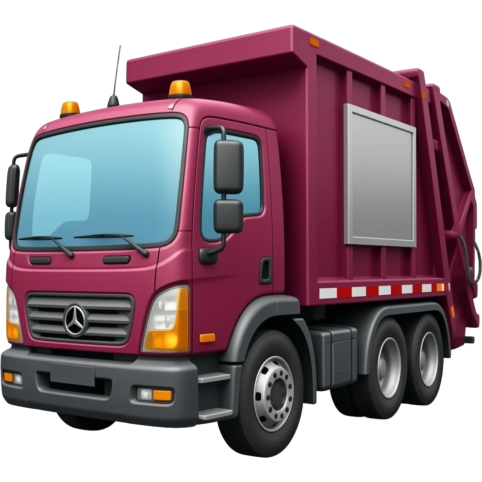 Maroon trash truck emoji