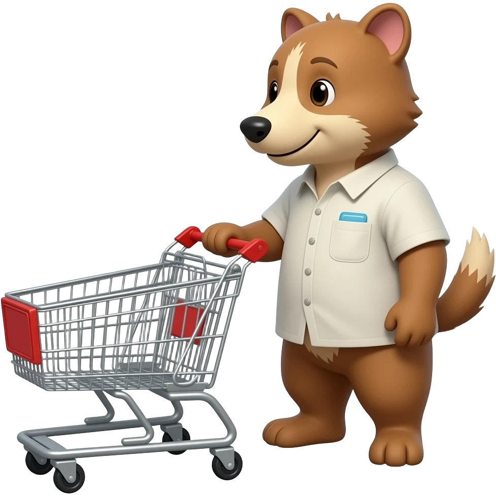 animal holding trolley emoji