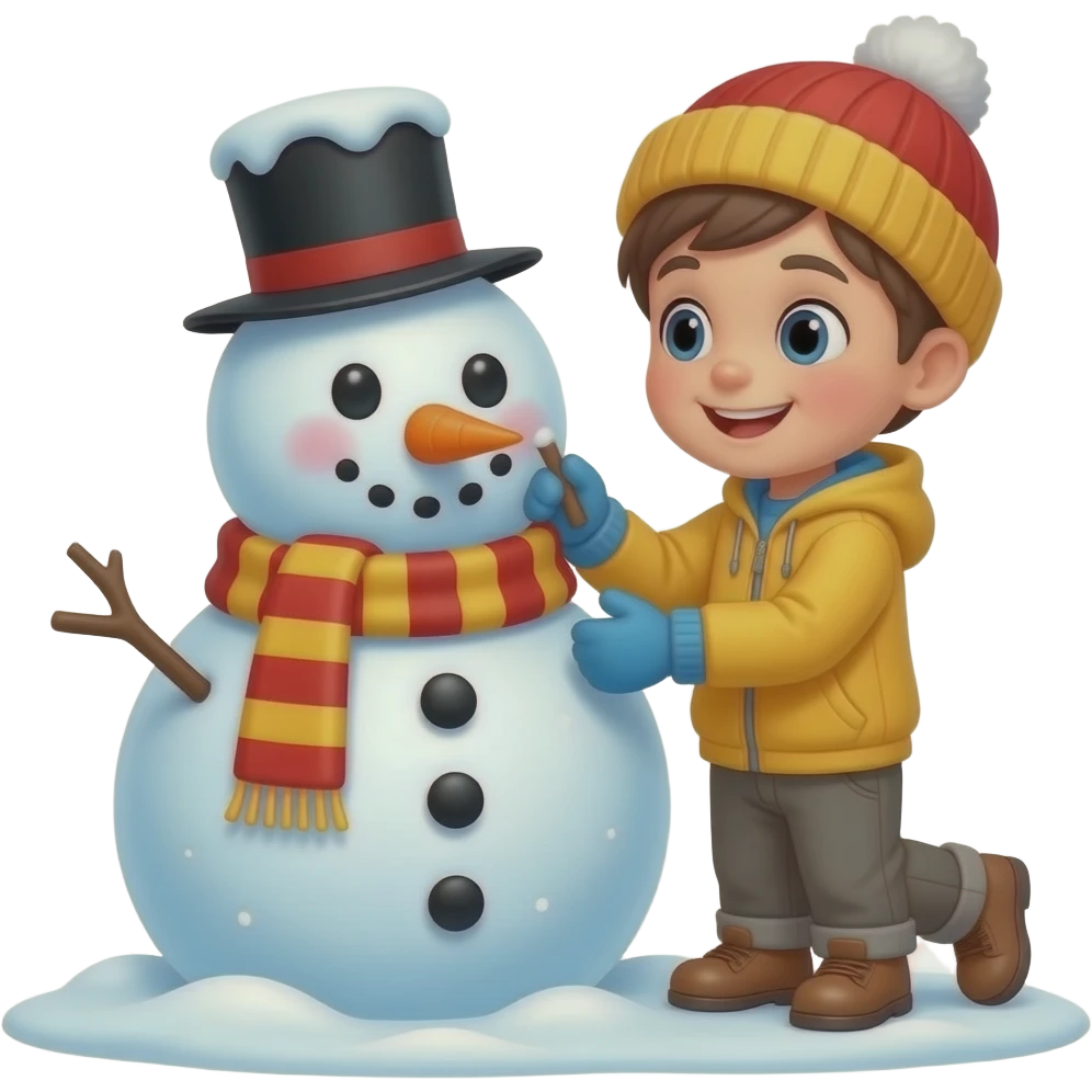 kid mking a snowman emoji