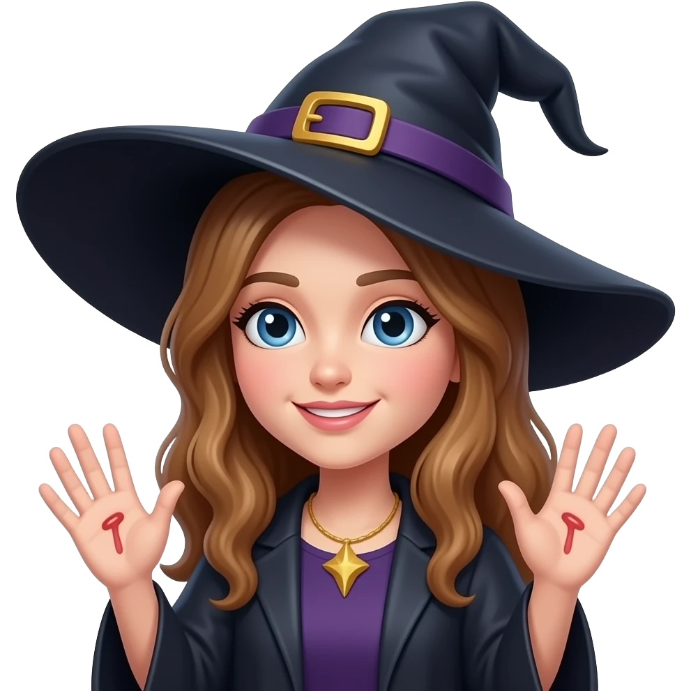 Witch with stigmata on her hands emoji