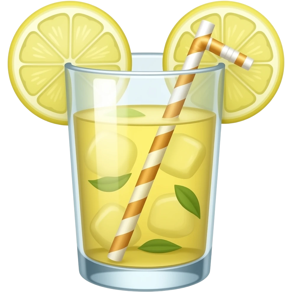 lemon cold drink with straw emoji