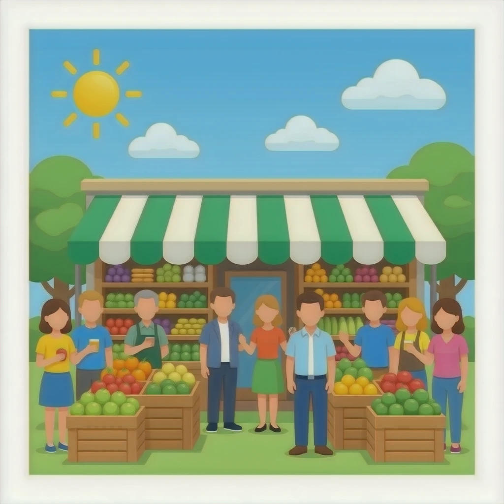 a lot of people are inside of greengrocer's emoji