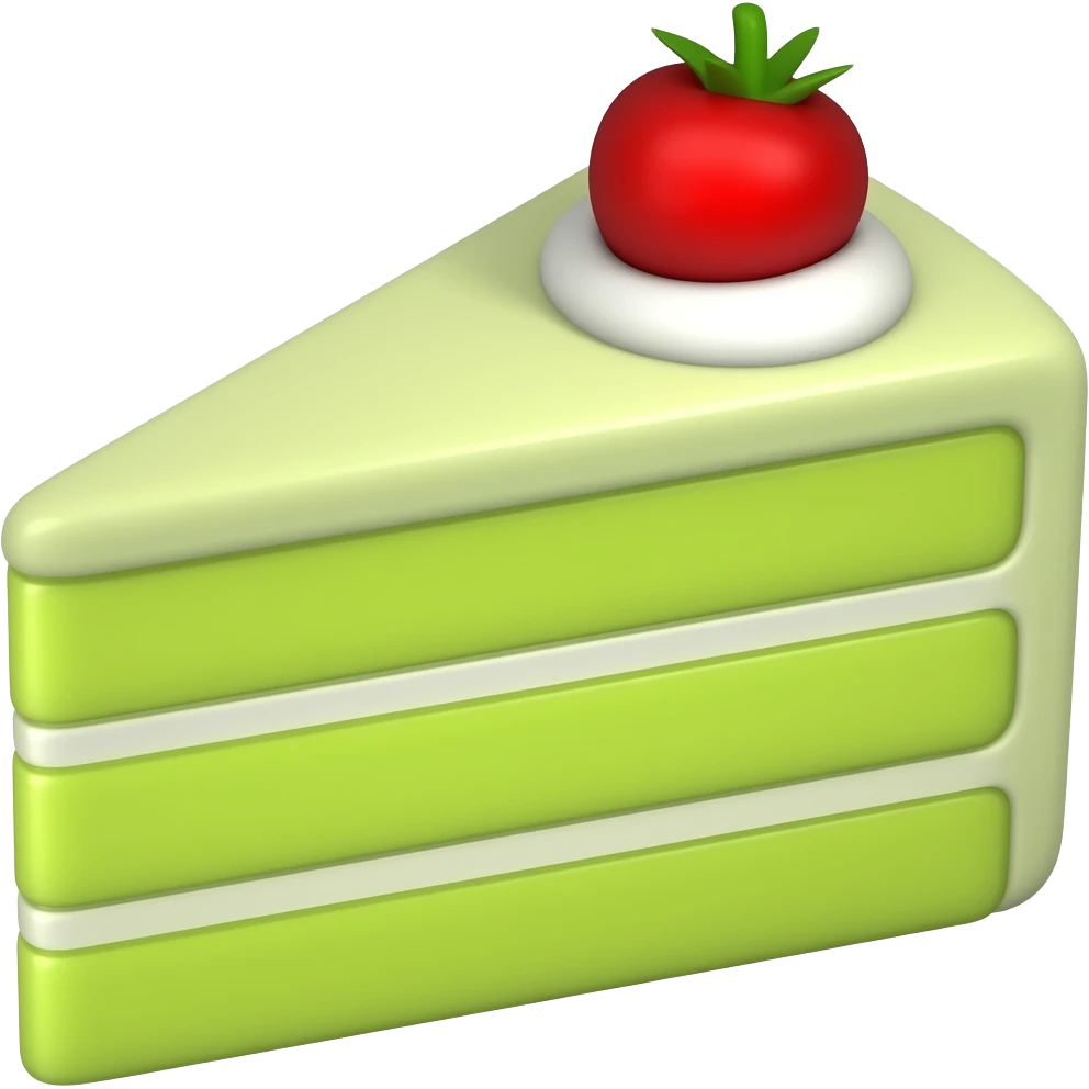 green cake slice emoji