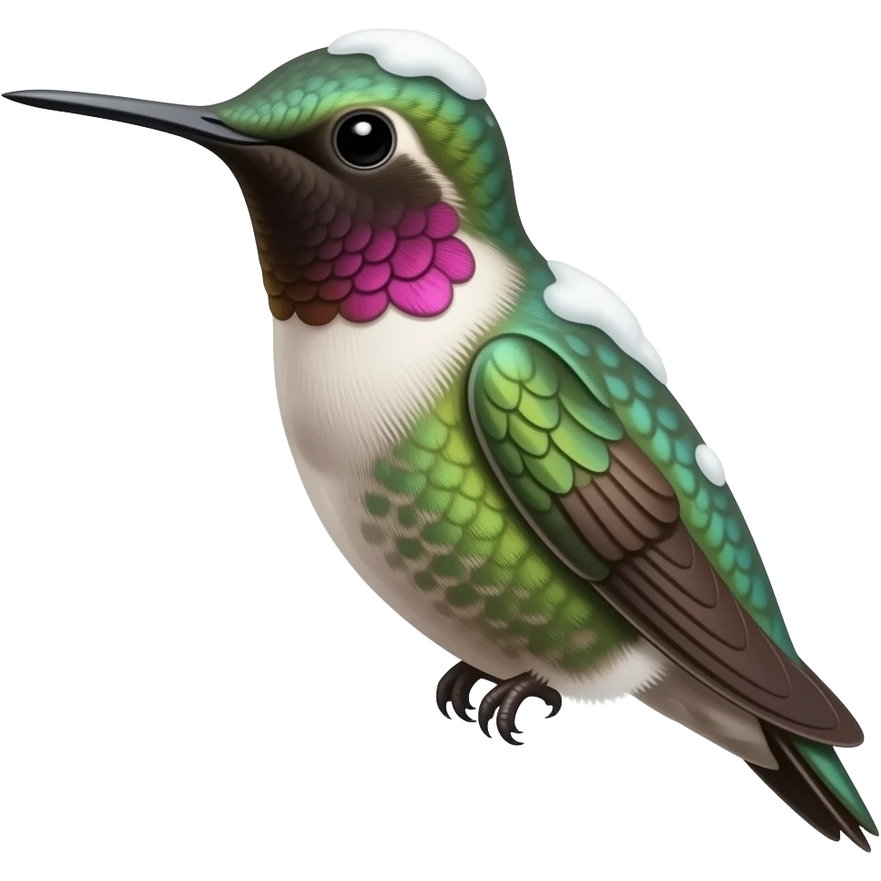 A hummingbird with a bit of snow on it emoji