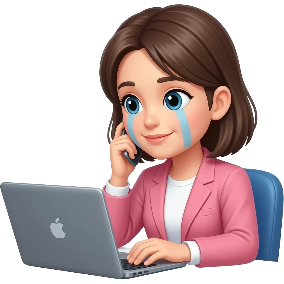 Девушка страдает на работе emoji