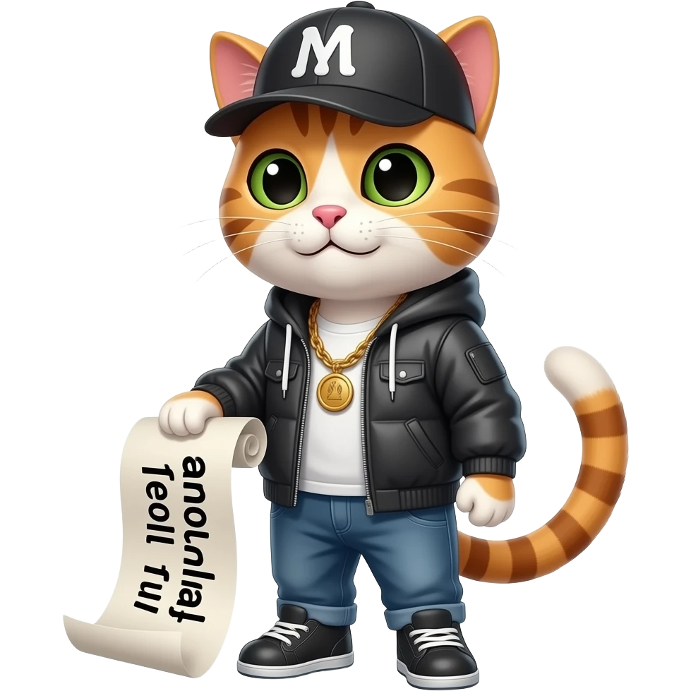 cat rapper rolling a paper that says enrollments emoji