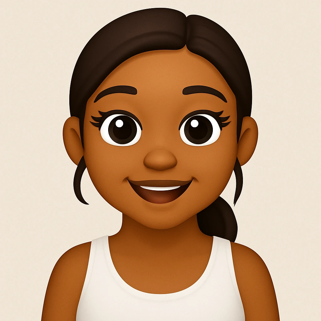 turn the second man in emoji style of the 1st image, match the facial features and match dressing style of the 2nd image, she is wearing white tank top lose emoji