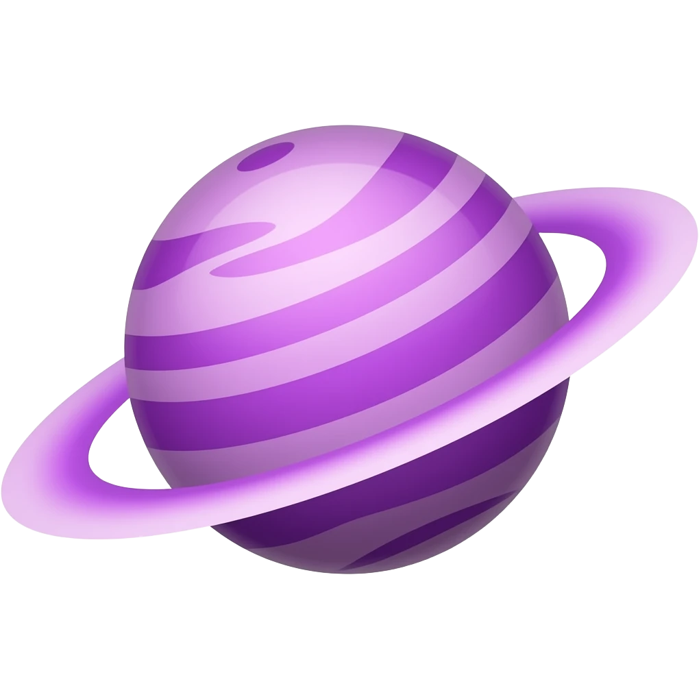 ring planets in vibrant purple color emoji