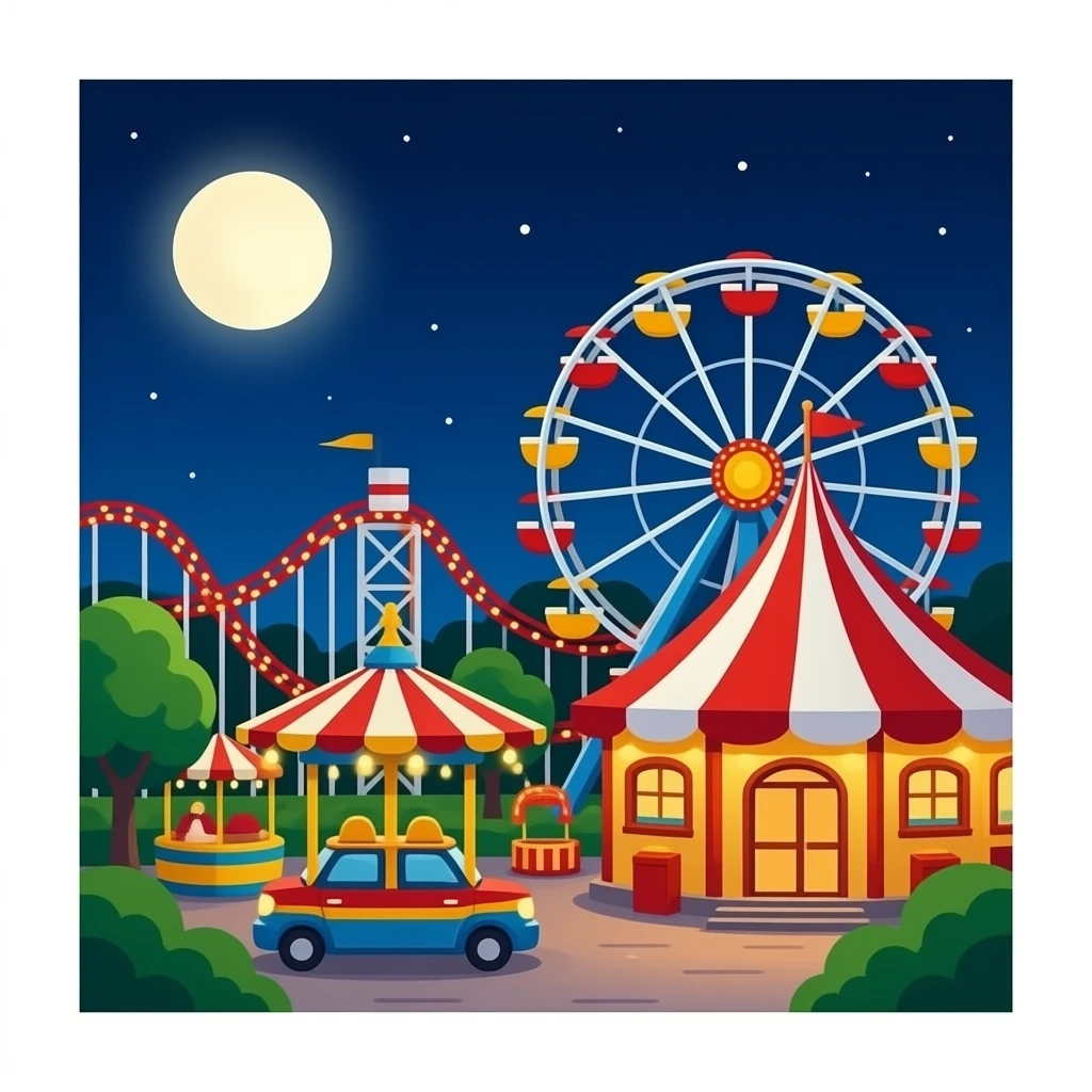 Amusement park night time emoji