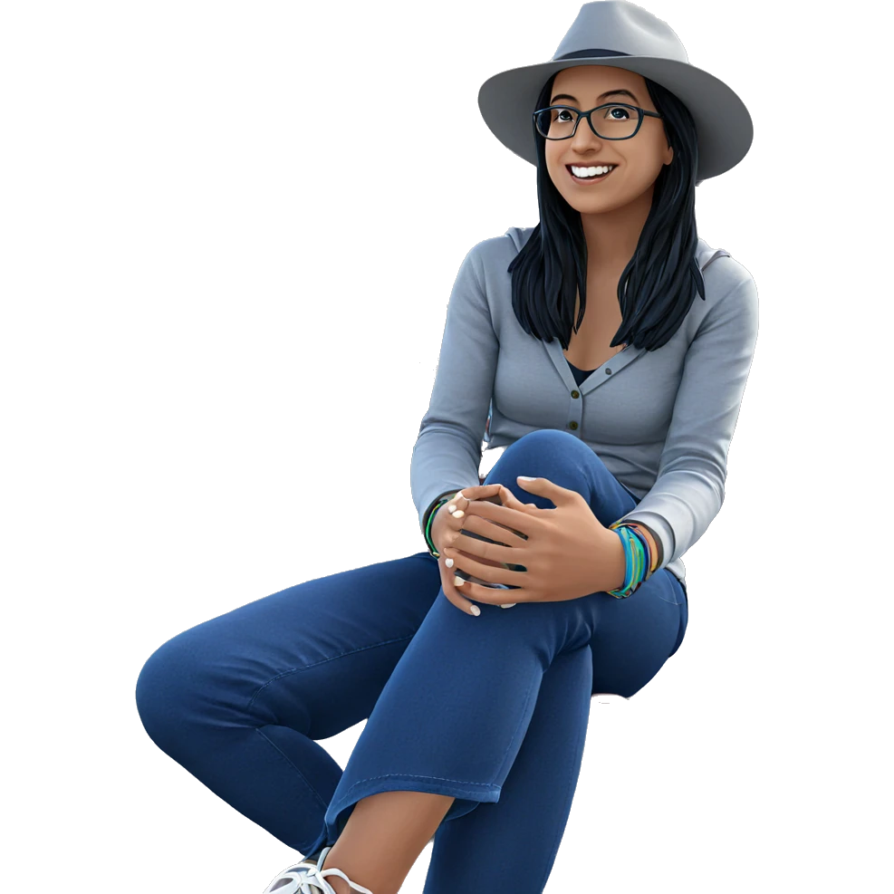 girl sitting by the ocean emoji