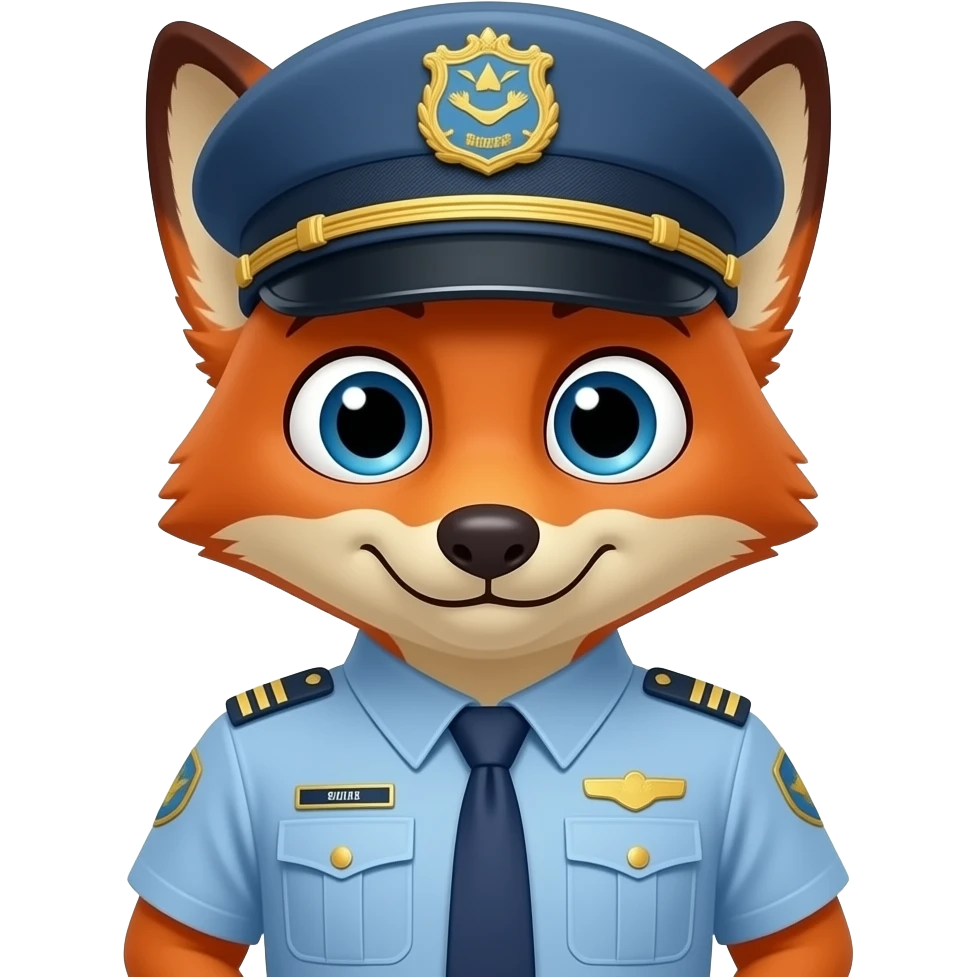 fox wear a driving uniform and and driving cap half body close up emoji