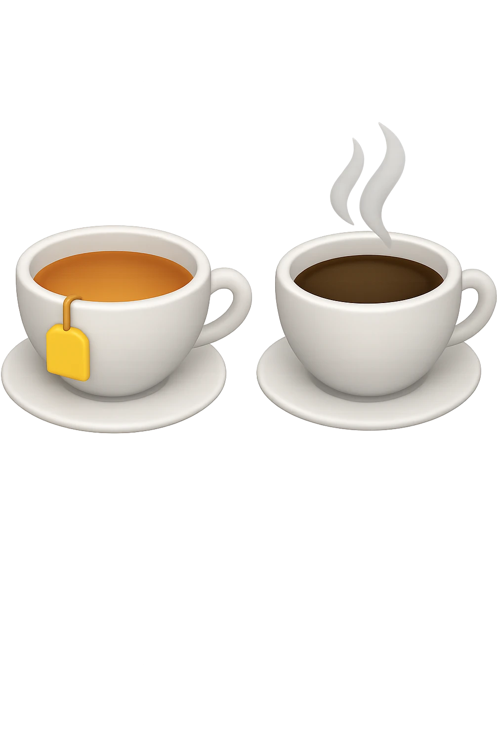 emoji 3d stile iphone che rappresenta una tazza di thè accanto ad una tazzina di caffè 3d emoji