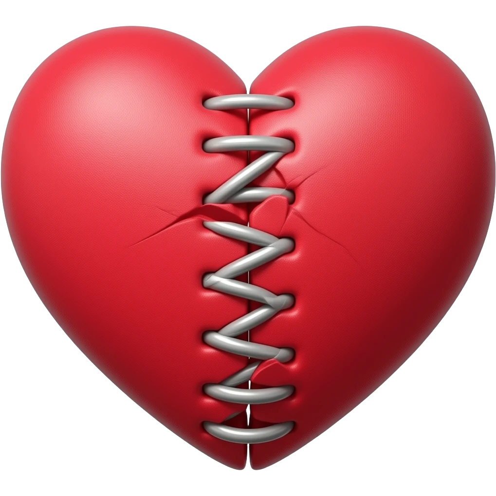 A heart that’s been broken but has been sewed emoji