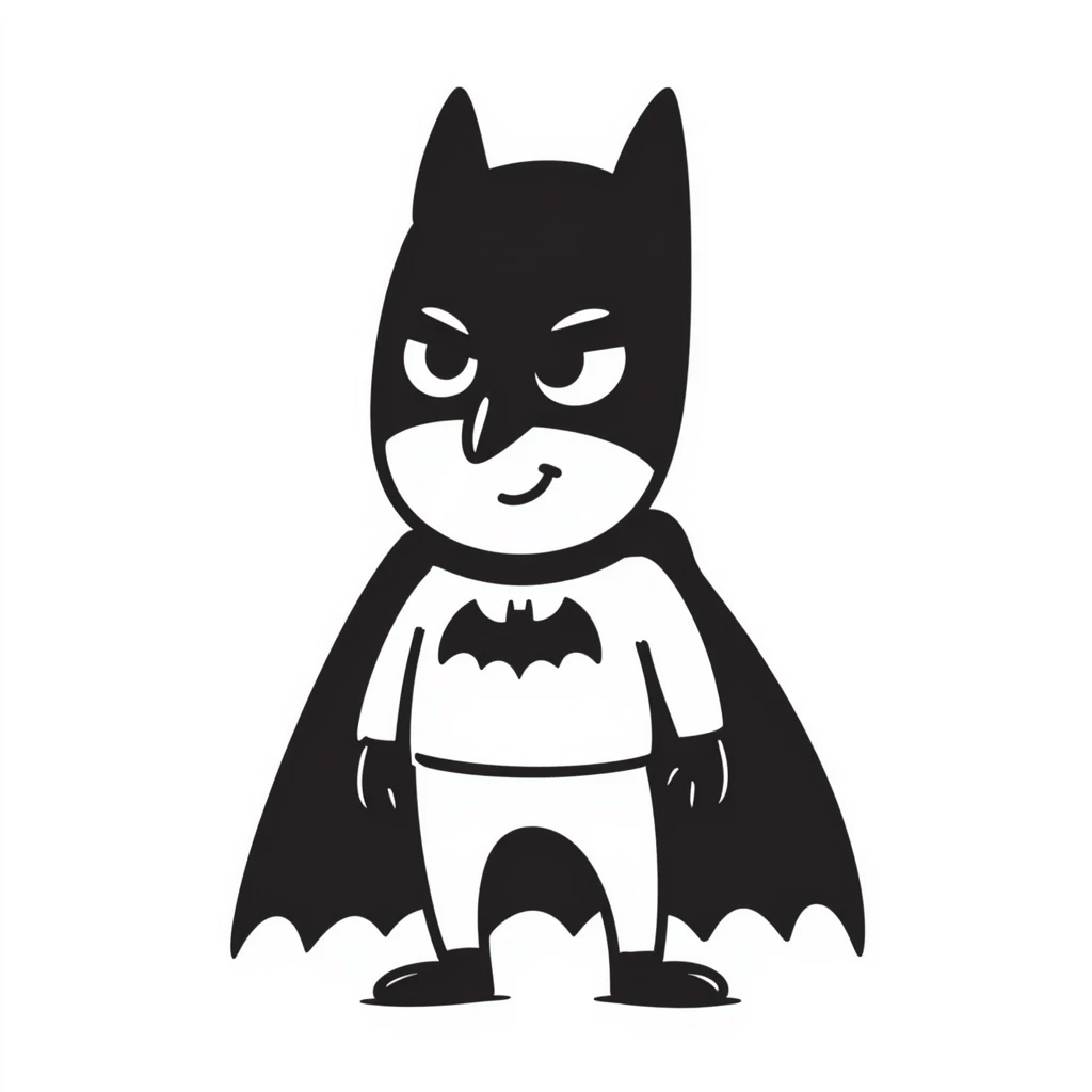 Batman character, hand drawn doodle style emoji
