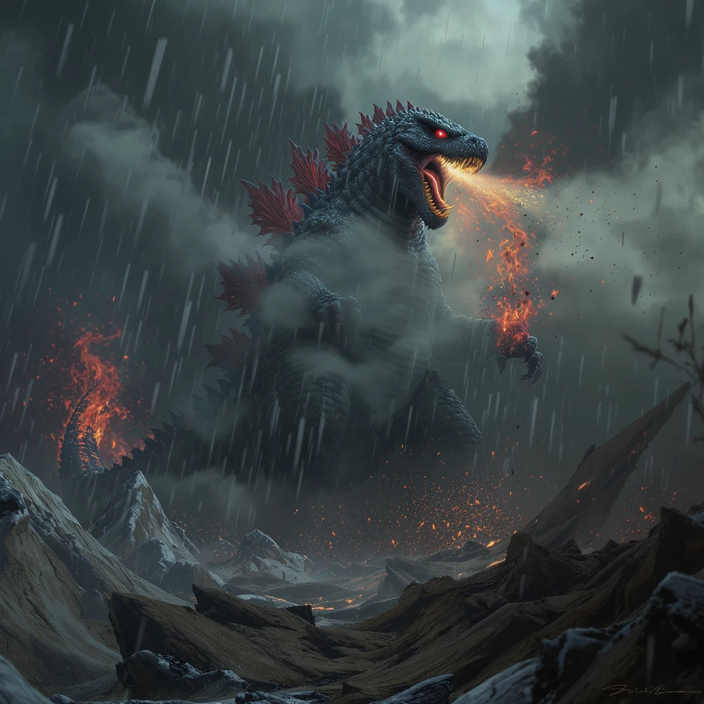 godzilla attacking ny emoji