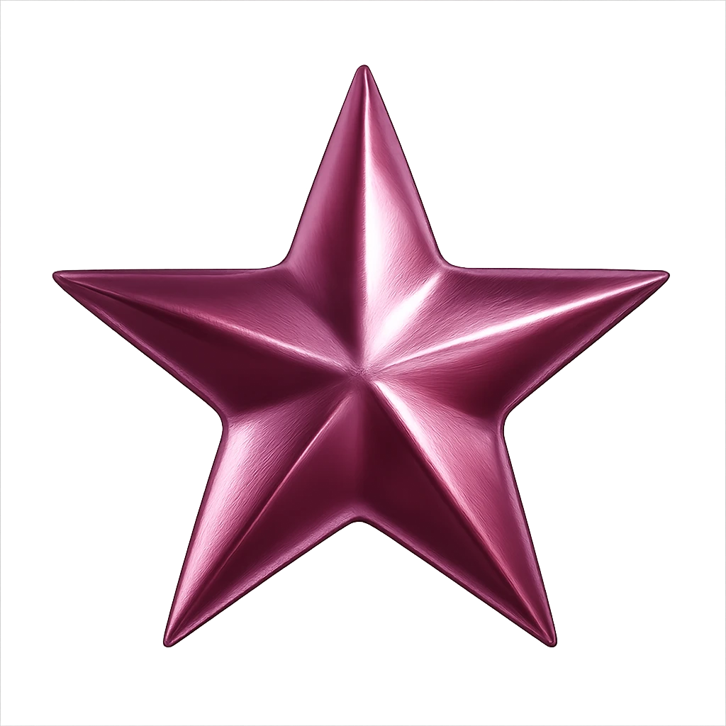 star with a metallic pink finish emoji