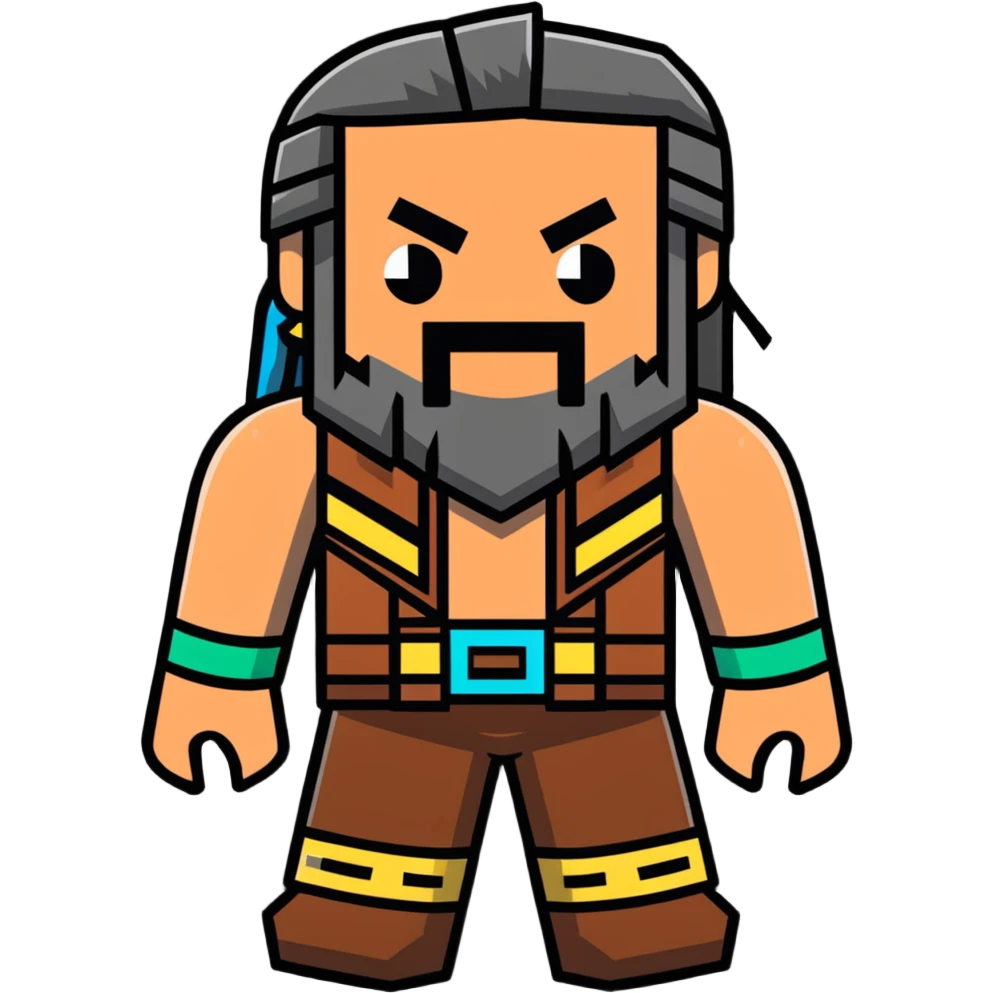 Jason Momoa as a Minecraft character emoji
