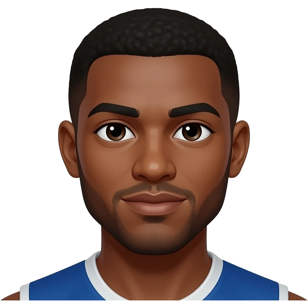 dark skin volley ball player face close up emoji