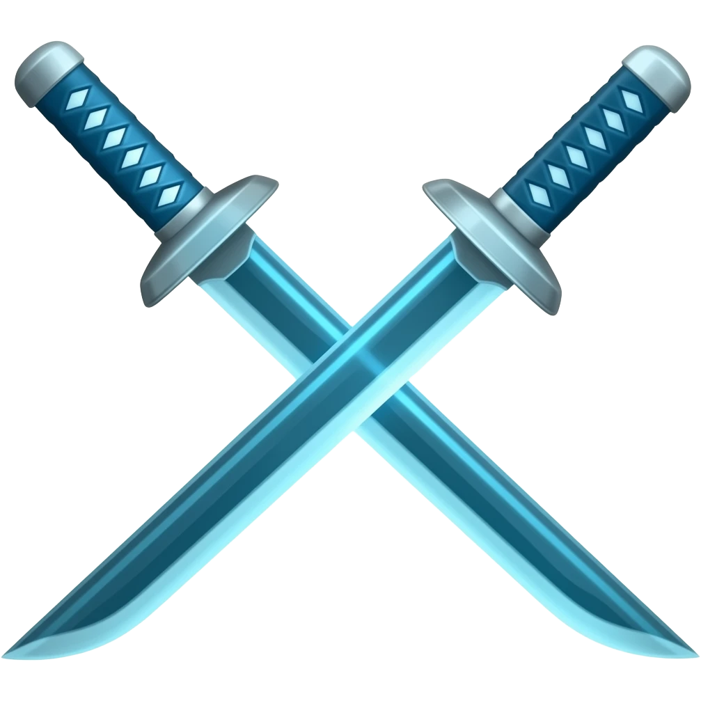 Blue hologram projection katana emoji