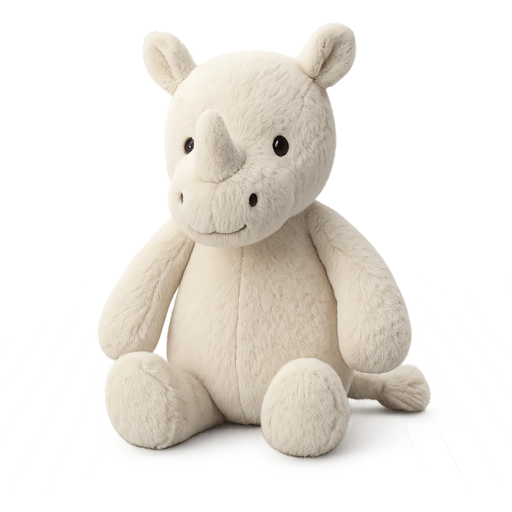 jellycat stuffed plush baby white rhinoceros emoji