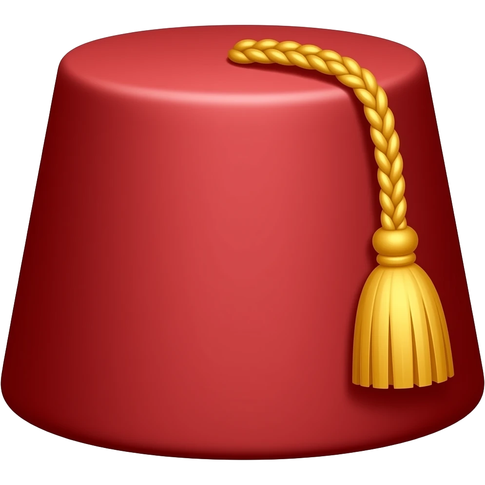 Red fez with tassle emoji