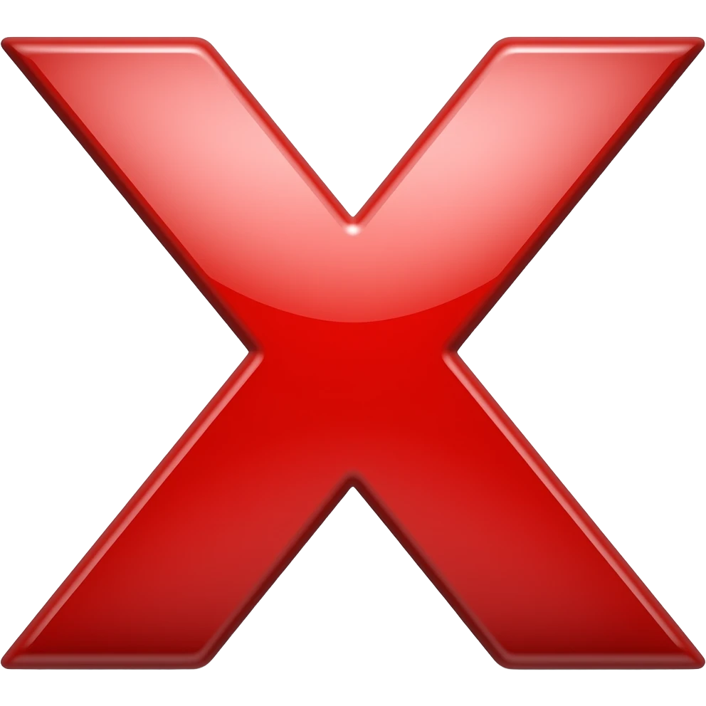 una x roja sin personas emoji
