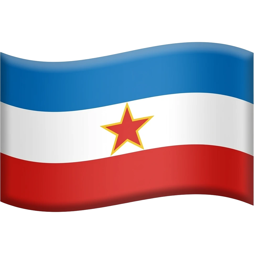 Flag emoji. Blue on top, white in the middle, and red on the bottom, a red star with yellow borders in the middle emoji