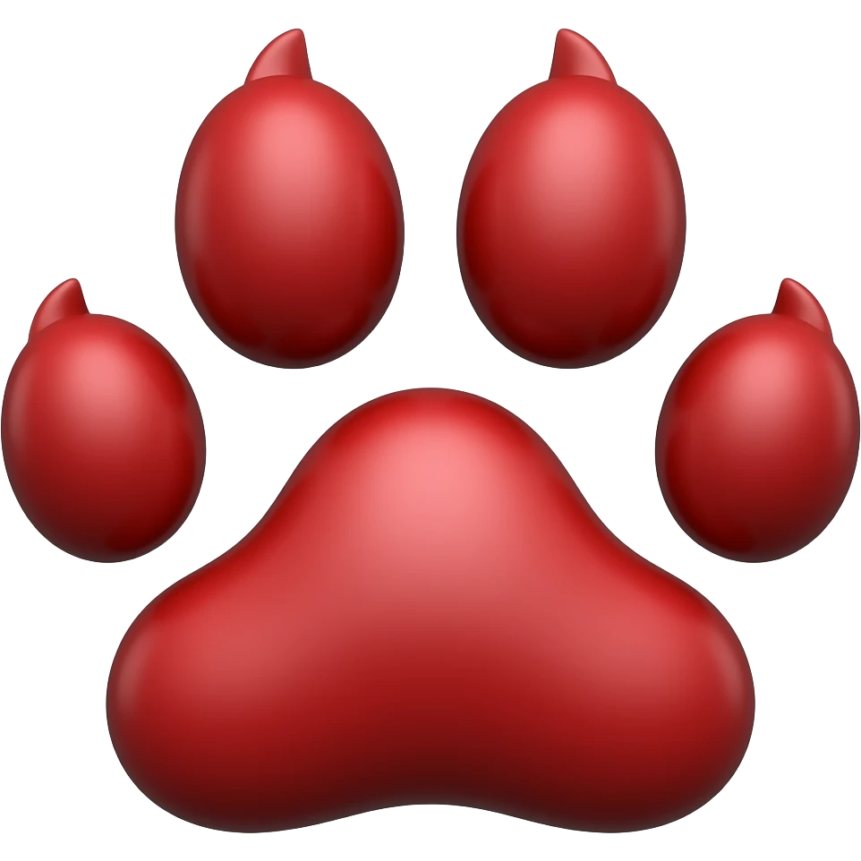 Red wolf paw emoji