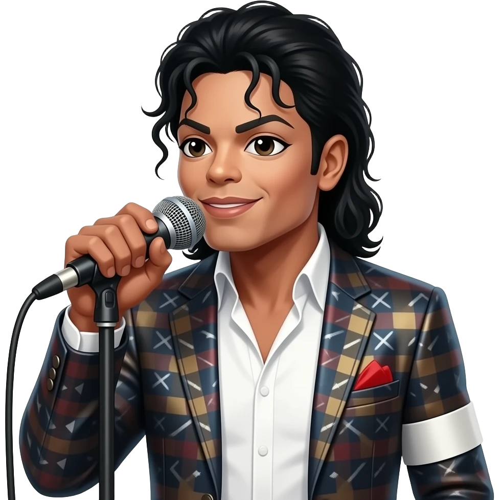 michael jackson singing with a microfone and stylish clothes emoji