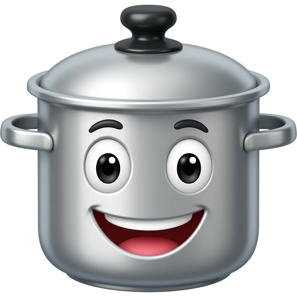 Laughing cooking pot emoji