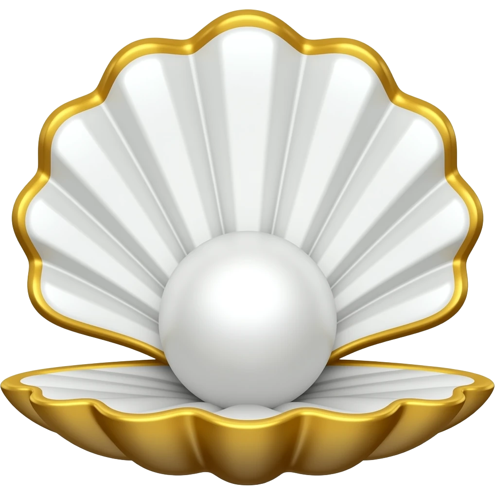 shell with pearl white and gold emoji