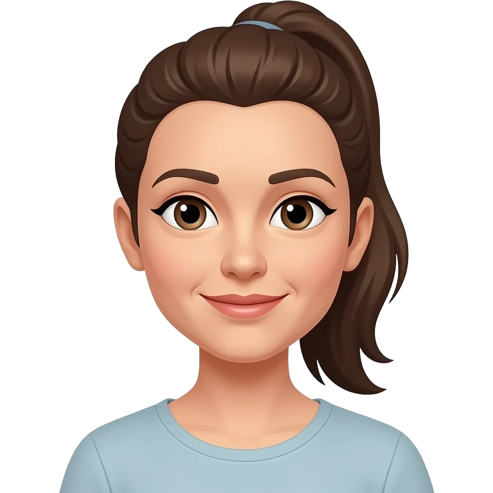 light skin girl with brown hair with pony tail grown up emoji